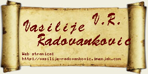 Vasilije Radovanković vizit kartica